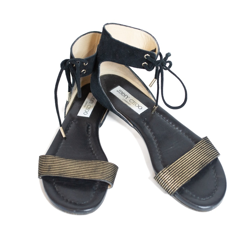Jimmy Choo Nanson Striped Flat Sandal